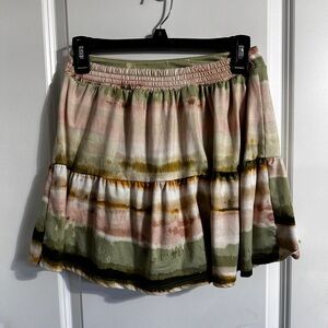 Xtraordinary Watercolor Print Tiered Skirt – Size 14